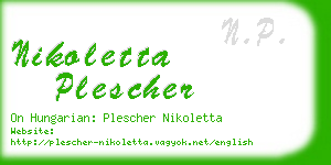 nikoletta plescher business card